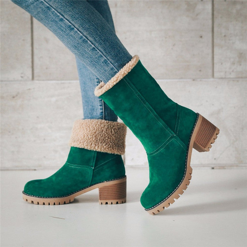 Heather’s Faux Suede Winter Fur-Lined Boots