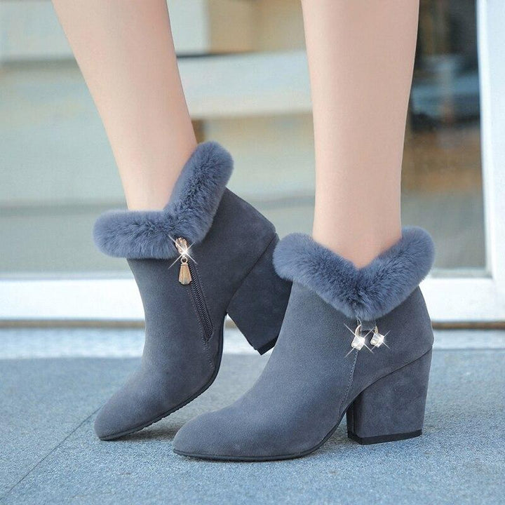 Heather’s Plush Winter Tassel Ankle Boots