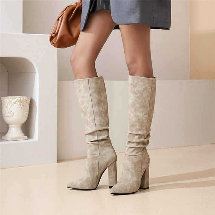 Heather’s Slouchy Knee-High Pointed Toe City Boots