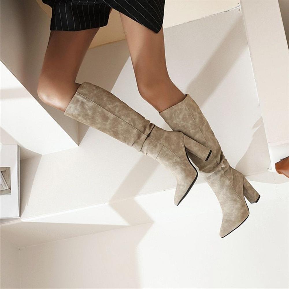 Heather’s Slouchy Knee-High Pointed Toe City Boots