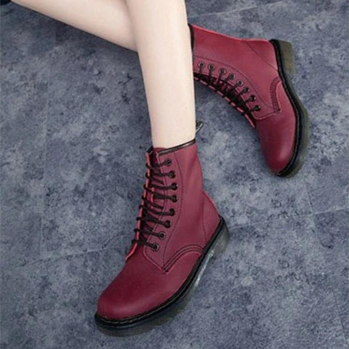 Heather’s High-Ankle Leather Lace-Up Boots