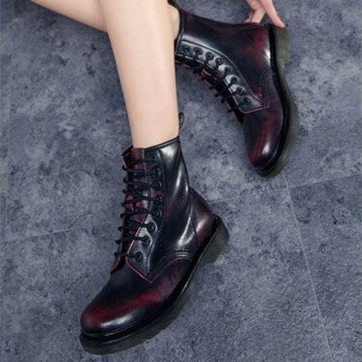 Heather’s High-Ankle Leather Lace-Up Boots