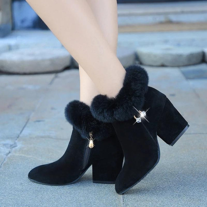 Heather’s Plush Winter Tassel Ankle Boots
