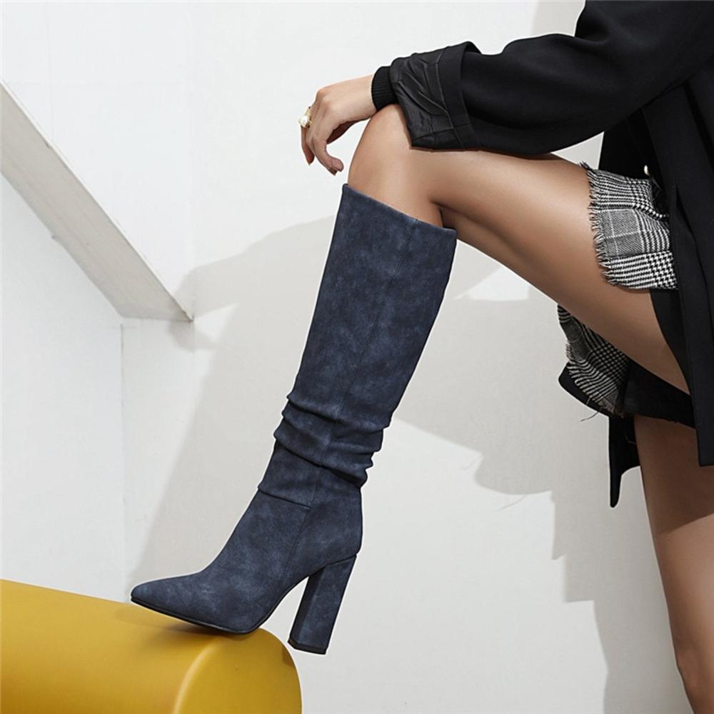 Heather’s Slouchy Knee-High Pointed Toe City Boots