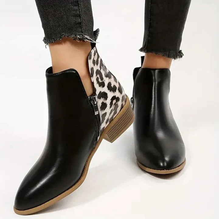 Heather’s Bold Leopard Heel Ankle Boots