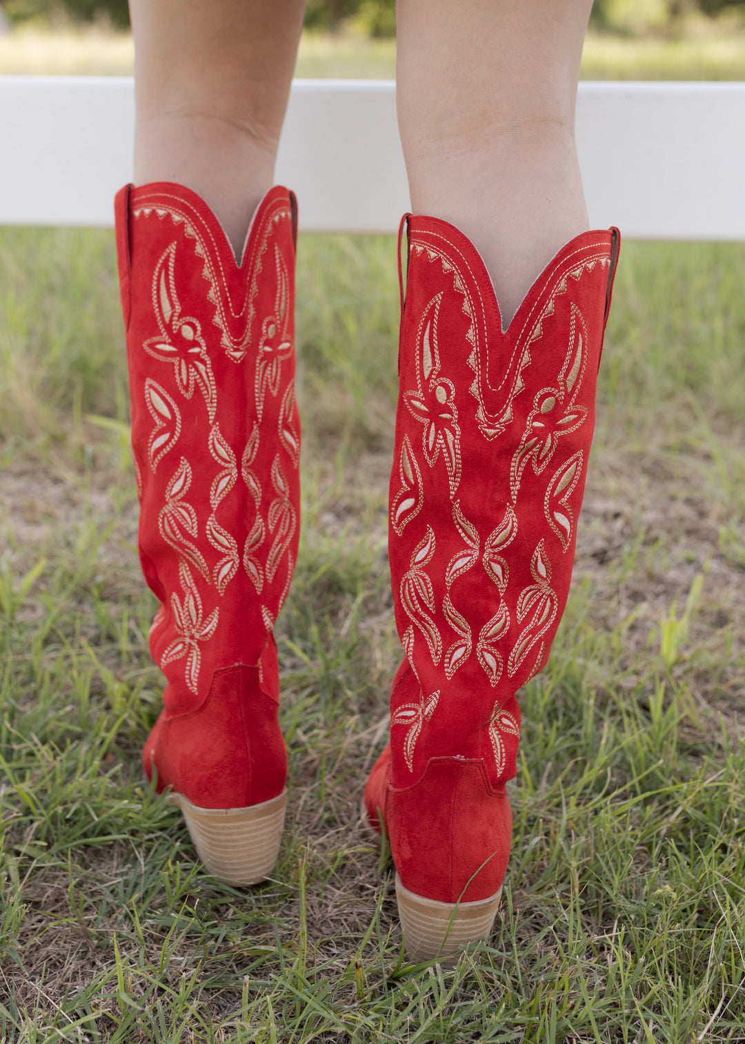 Heather’s Red Embroidered Western Boots