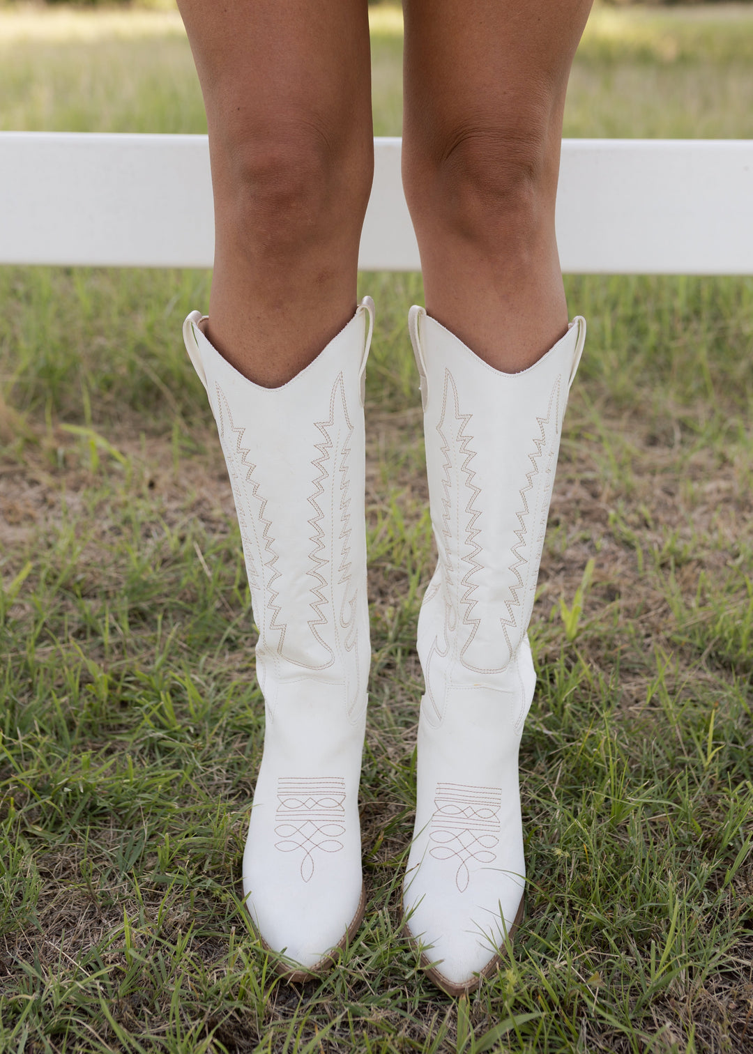Heather’s White Embroidered Western Heeled Boots
