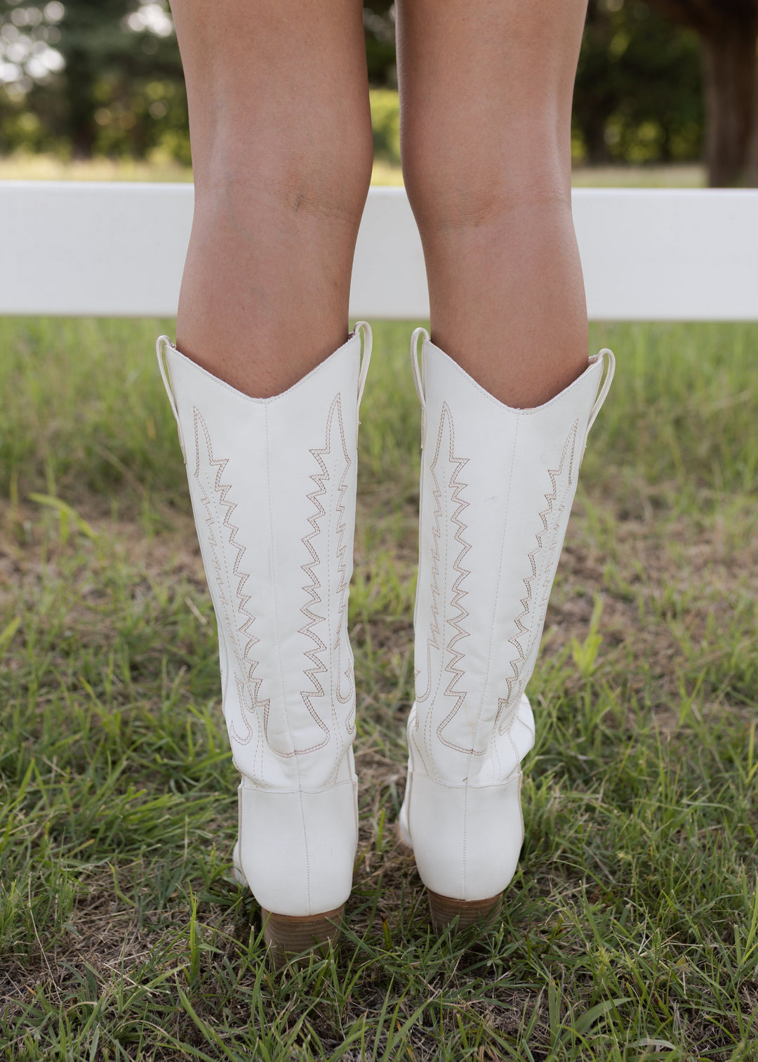 Heather’s White Embroidered Western Heeled Boots