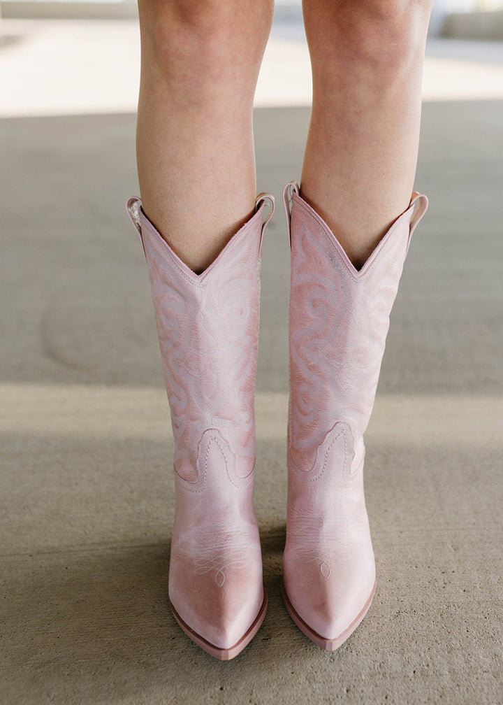 Heather’s Pink Western Leather-Lined Boots