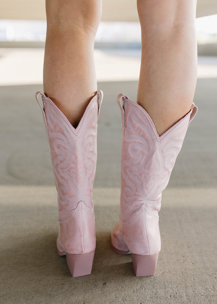 Heather’s Pink Western Leather-Lined Boots
