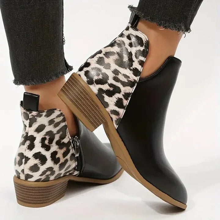 Heather’s Bold Leopard Heel Ankle Boots