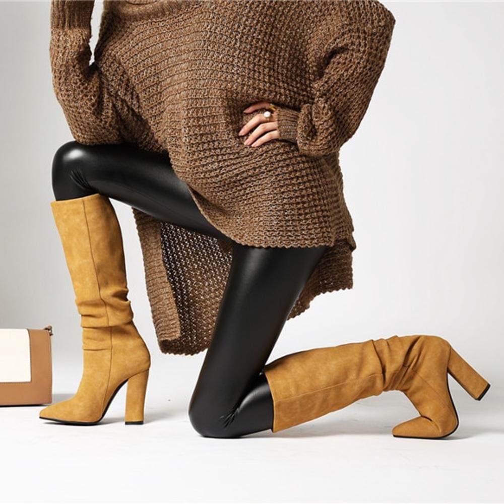 Heather’s Slouchy Knee-High Pointed Toe City Boots