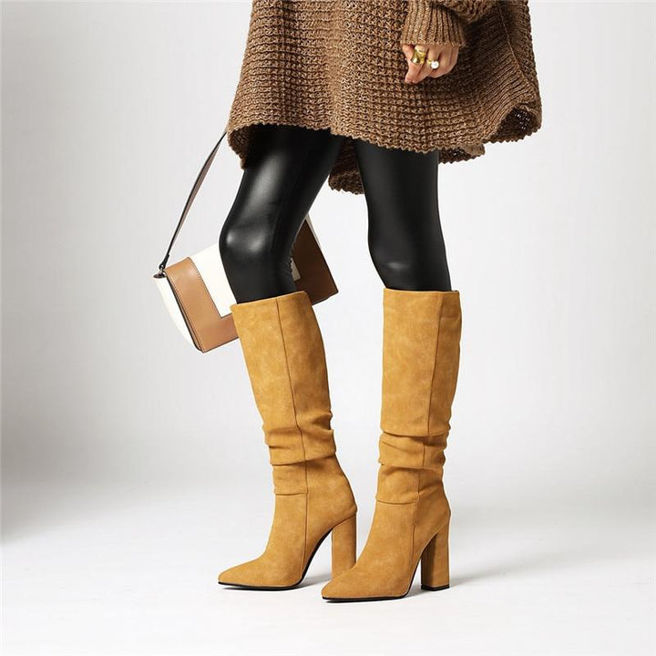 Heather’s Slouchy Knee-High Pointed Toe City Boots