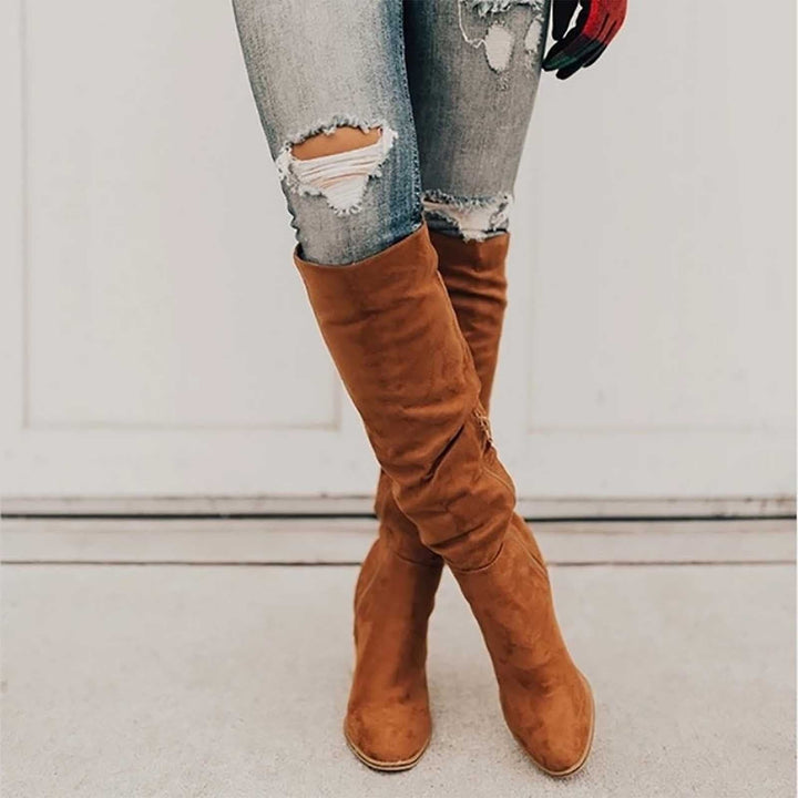 Heather’s Classic Suede Knee-High Boots
