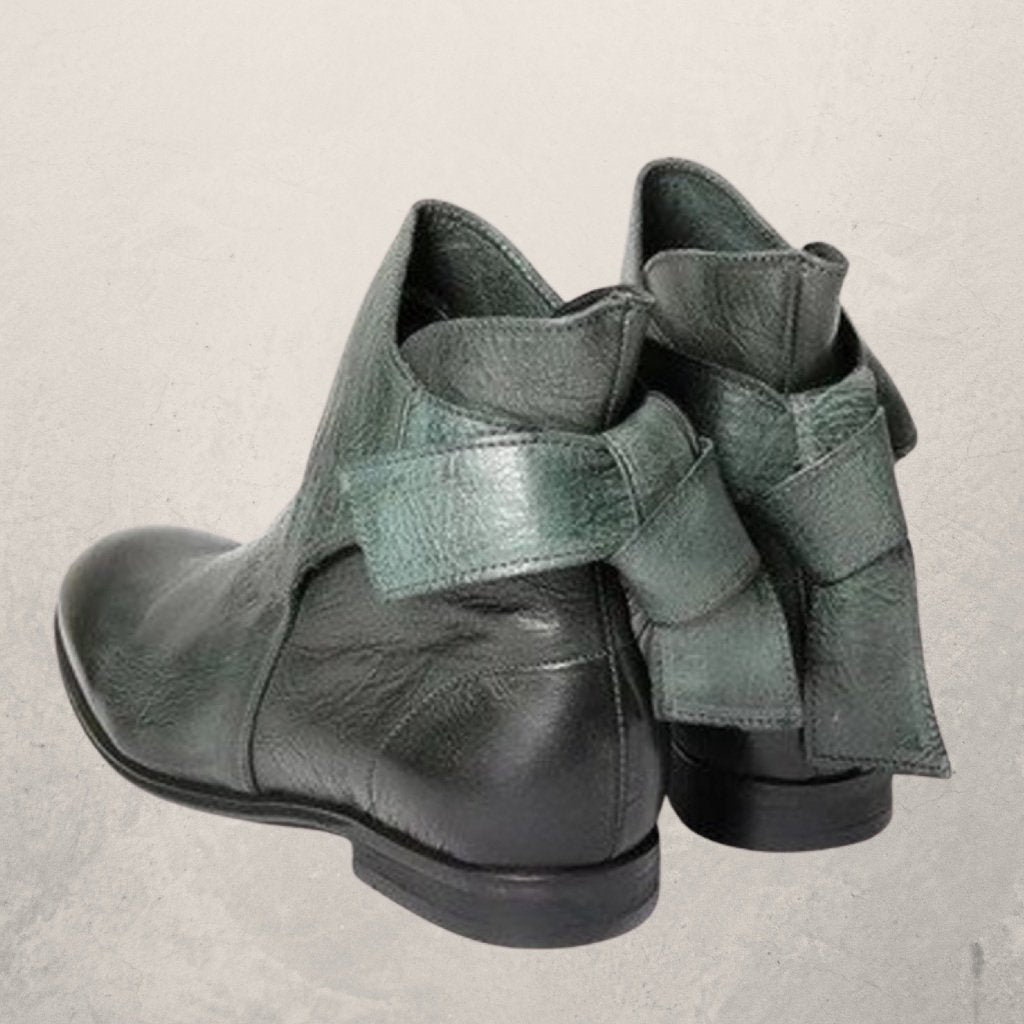 Heather’s Elegant Bow-Detail Leather Ankle Boots