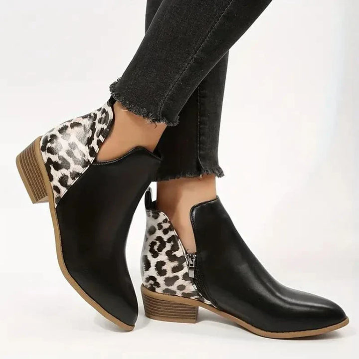 Heather’s Bold Leopard Heel Ankle Boots