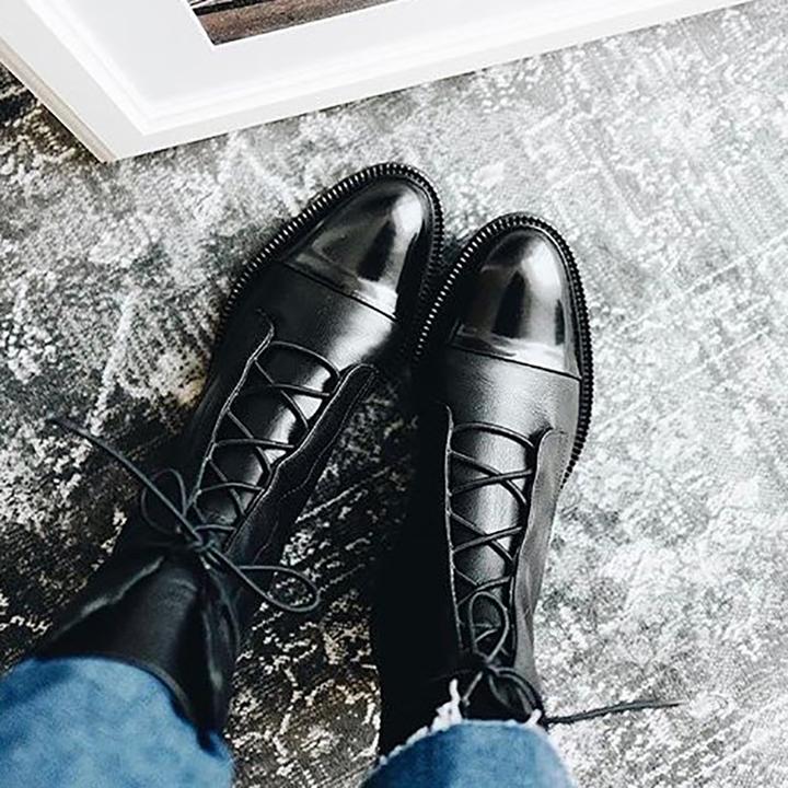 Heather’s Classic Lace-Up Genuine Leather Everyday Boots