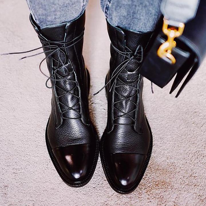 Heather’s Classic Lace-Up Genuine Leather Everyday Boots