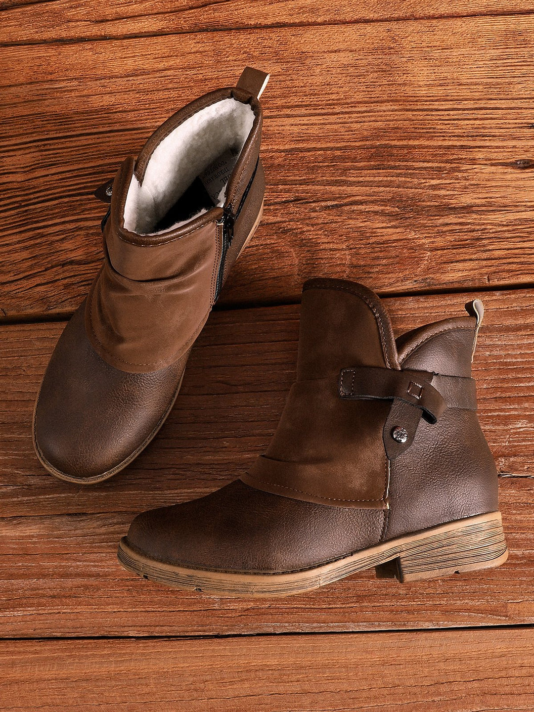 Heather’s Classic Leather-Look Slip-On Ankle Boots