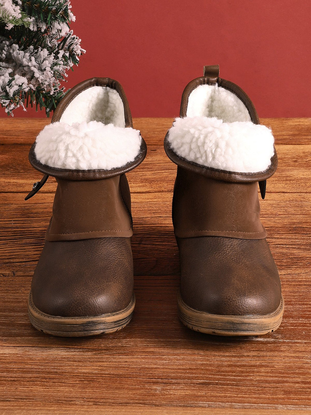 Heather’s Classic Leather-Look Slip-On Ankle Boots