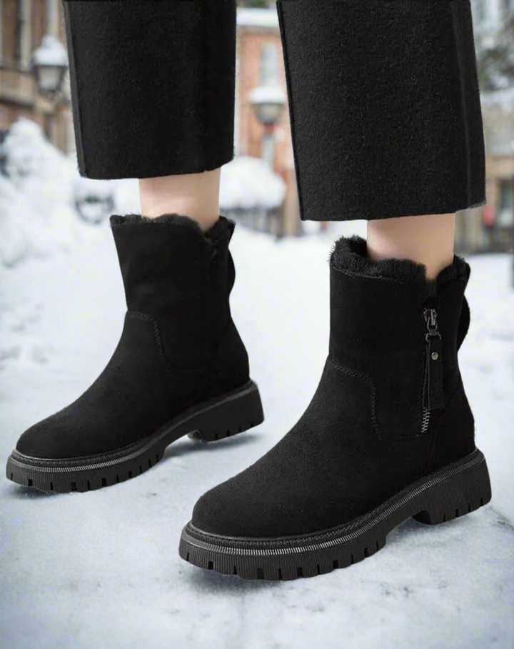 Heather’s Cozy Faux Fur Winter Ankle Boots