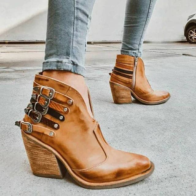 Heather’s Modern Studded Block-Heel Ankle Boots