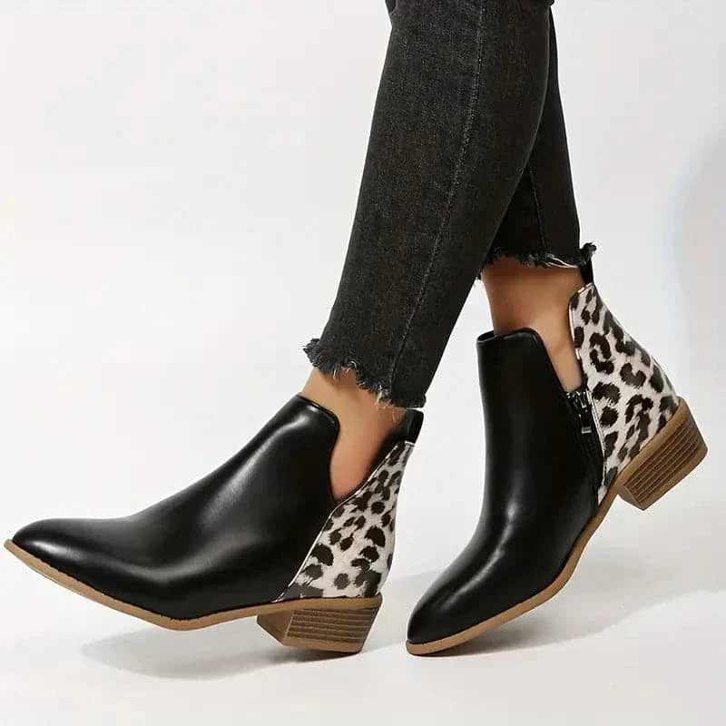 Heather’s Bold Leopard Heel Ankle Boots