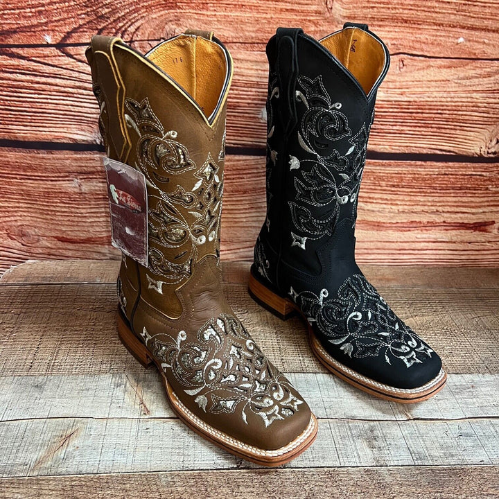 Heathers Western Rodeo Square Toe Glitter Inlay