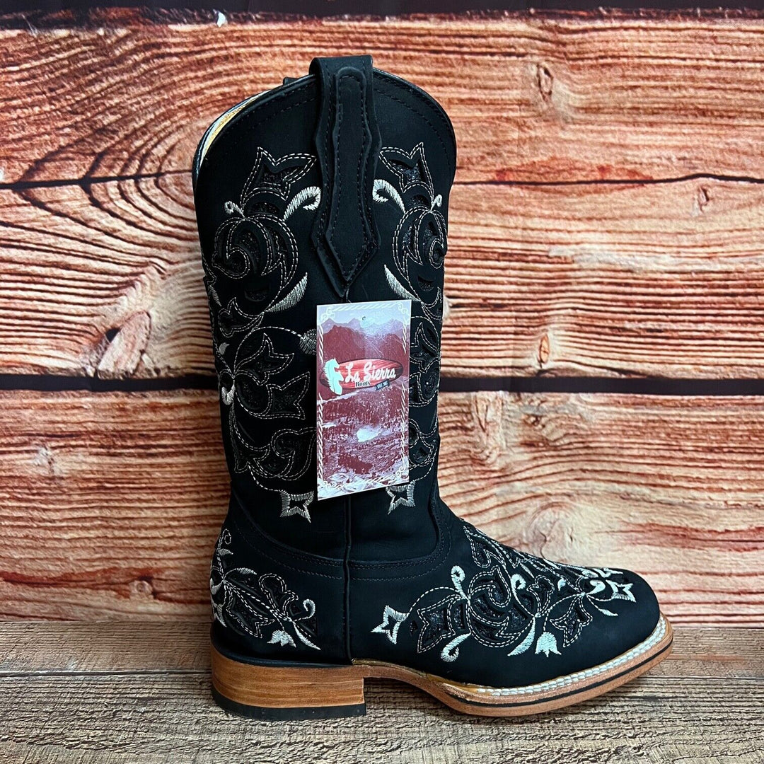 Heathers Western Rodeo Square Toe Glitter Inlay