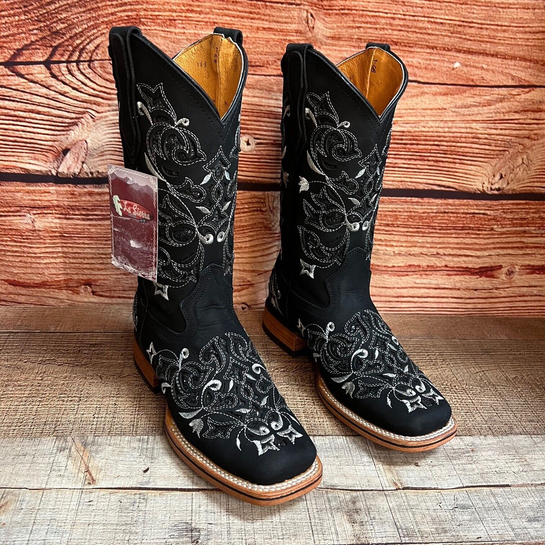 Heathers Western Rodeo Square Toe Glitter Inlay