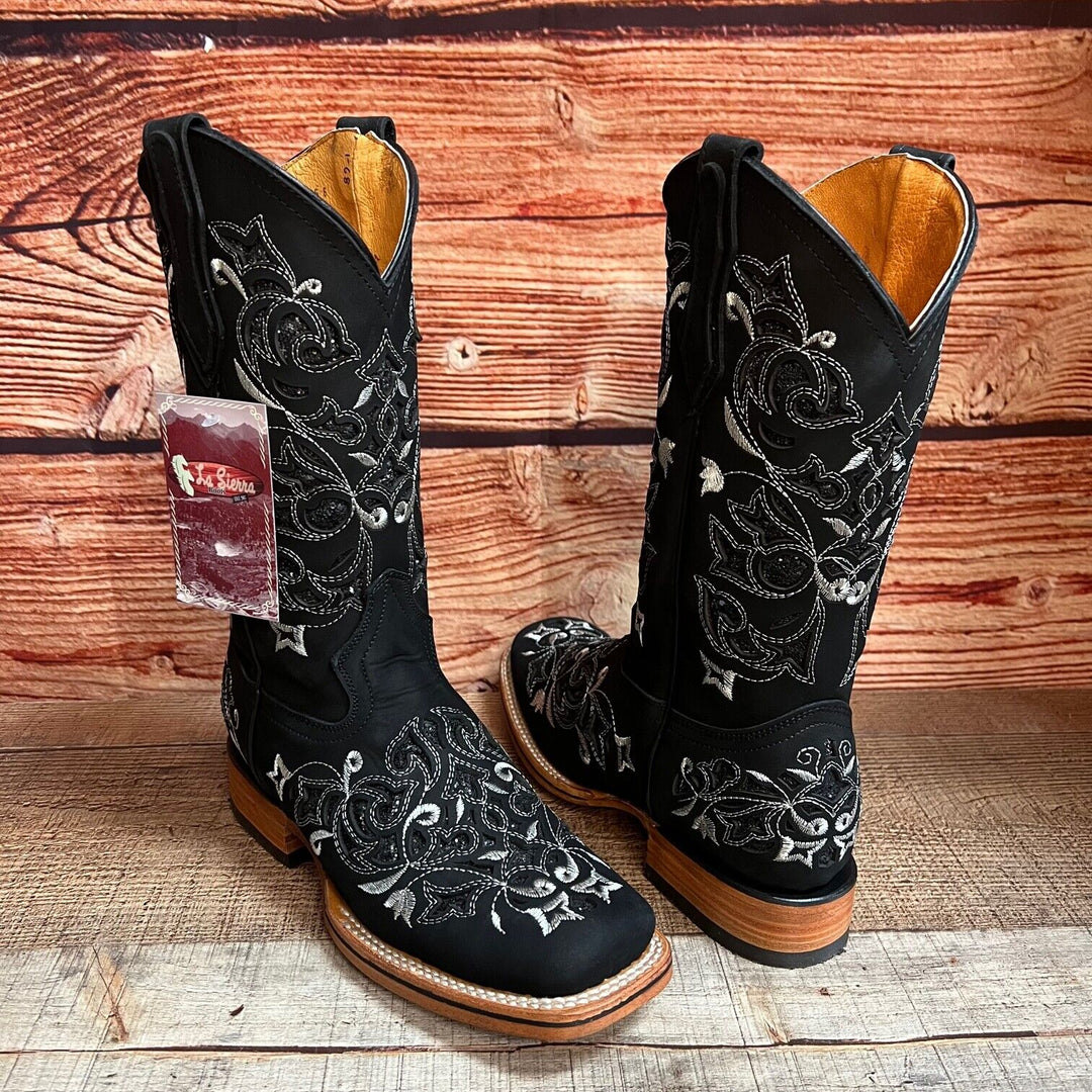 Heathers Western Rodeo Square Toe Glitter Inlay