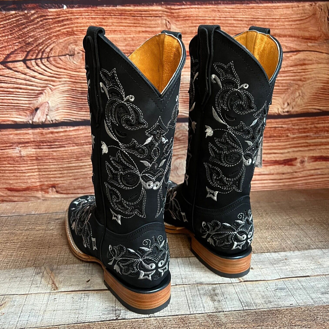 Heathers Western Rodeo Square Toe Glitter Inlay