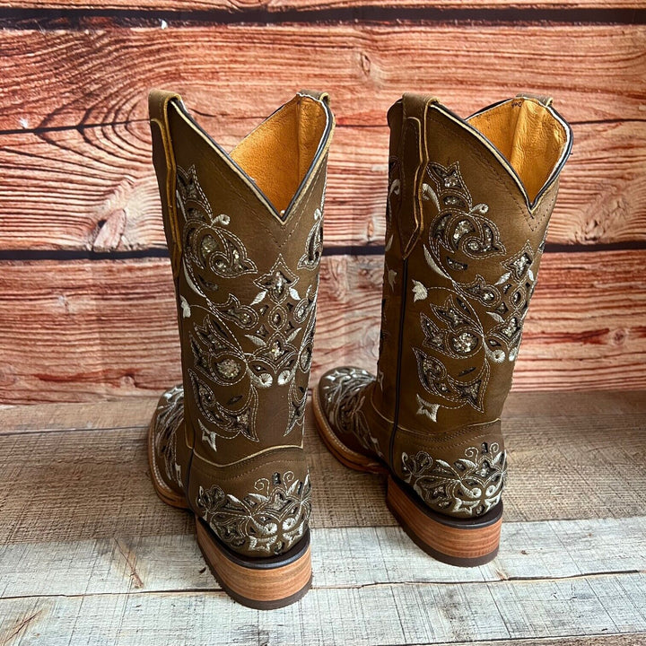 Heathers Western Rodeo Square Toe Glitter Inlay