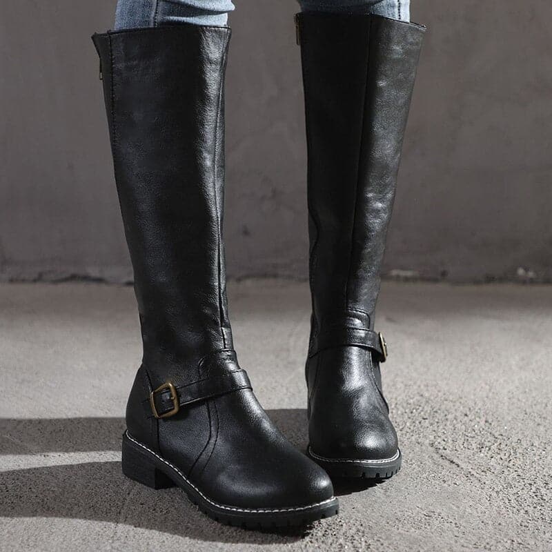 Heather’s Classic Buckle Knee-High Boots