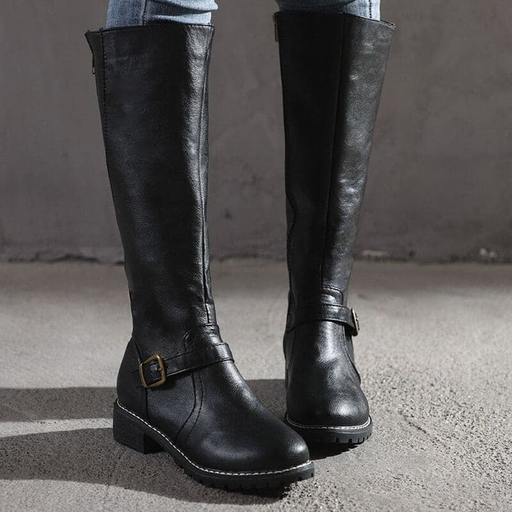 Heather’s Classic Buckle Knee-High Boots
