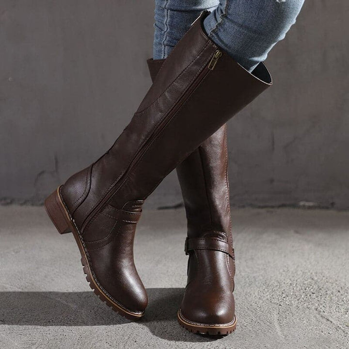 Heather’s Classic Buckle Knee-High Boots