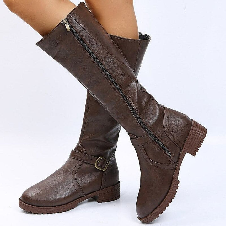 Heather’s Classic Buckle Knee-High Boots