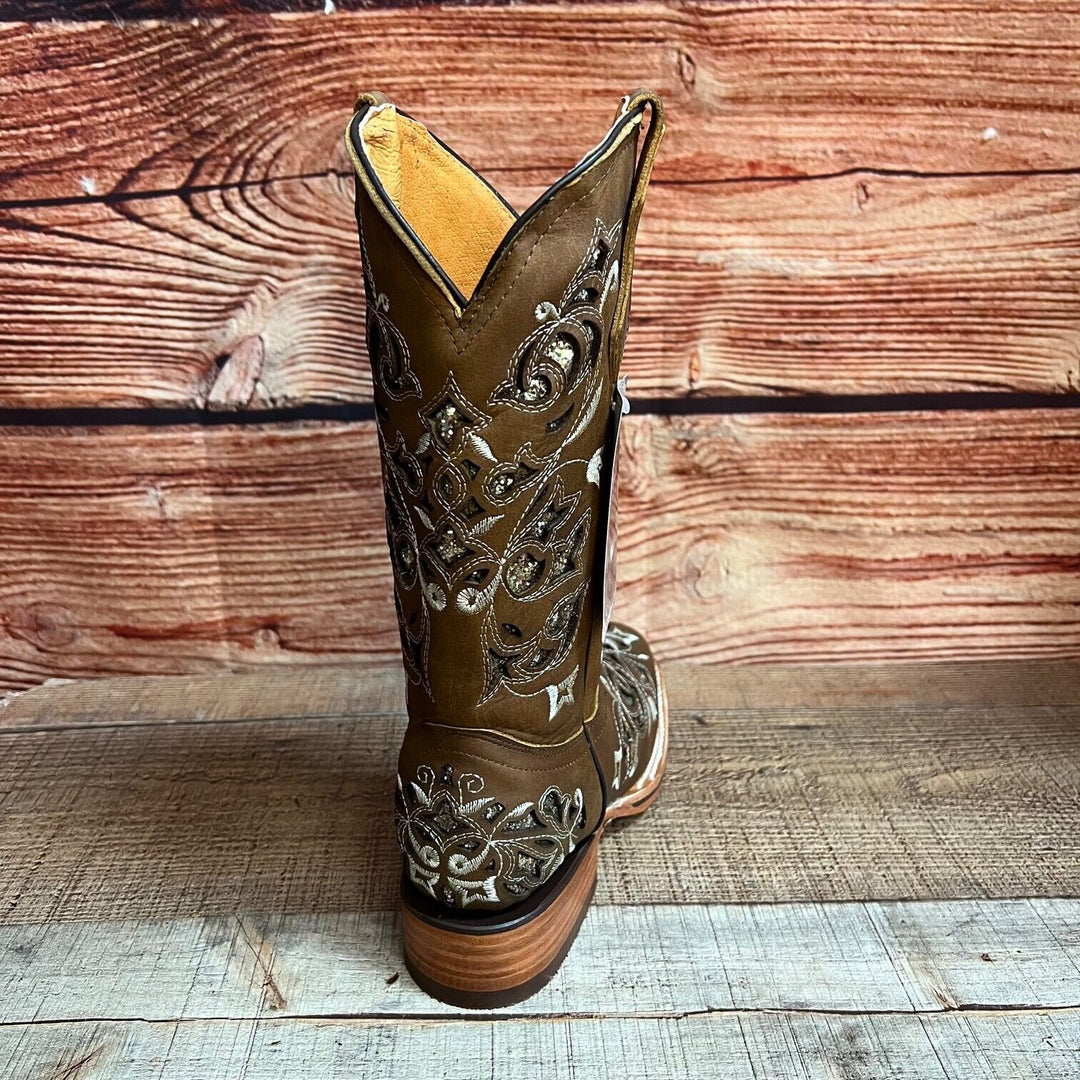 Heathers Western Rodeo Square Toe Glitter Inlay
